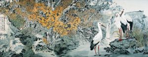 zeitgenössische kunst von Zheng Guixi - Gemälde von Blumen und Vögeln im traditionellen chinesischen Stil