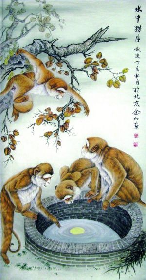 zeitgenössische kunst von Zhou Jinshan - Den Mond am Boden eines Brunnens einfangen