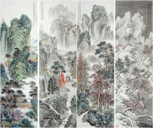 zeitgenössische kunst von Zhou Jinshan - Landschaft vierteilig