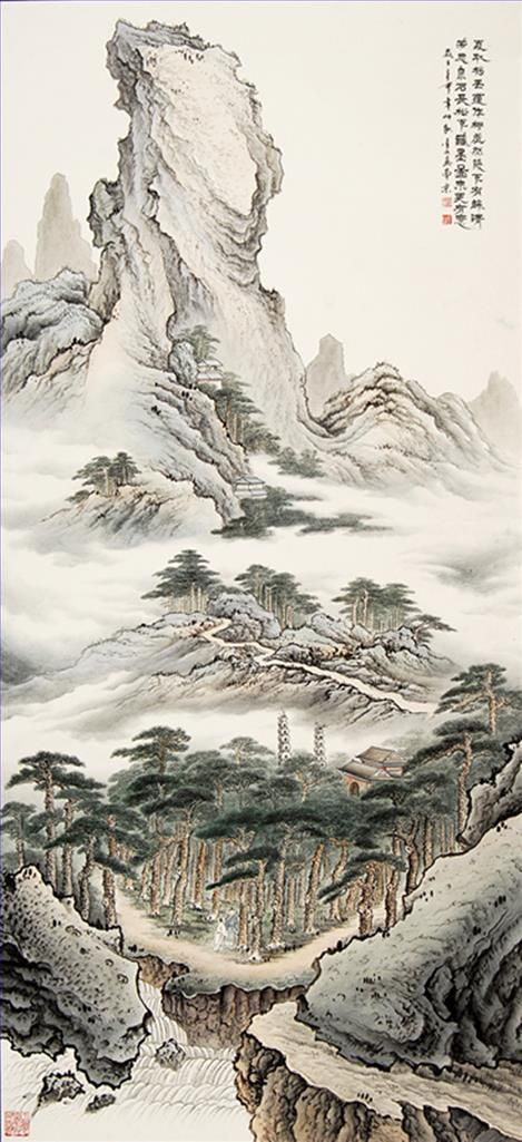 Zhou Jinshan Chinesische Kunst - Landschaftsmalerei