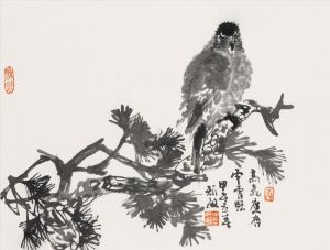 zeitgenössische kunst von Zhou Jumin - Gemälde von Blumen und Vögeln im traditionellen chinesischen Stil