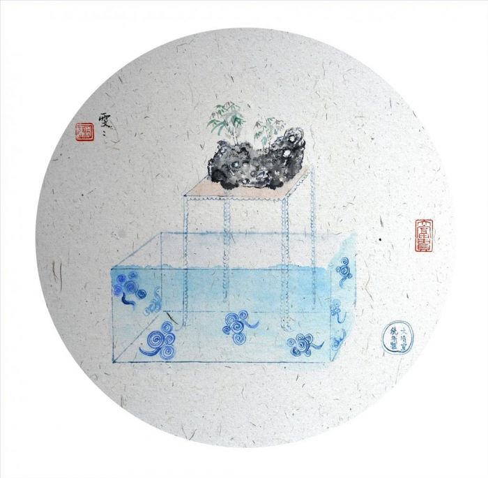 Zhou Wenwen Chinesische Kunst - Blaues und weißes Porzellan 4 Die Legende eines Bergsteins