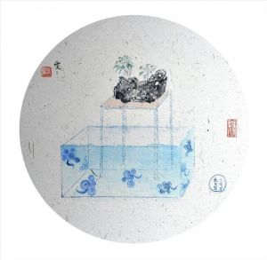 zeitgenössische kunst von Zhou Wenwen - Blaues und weißes Porzellan 4 Die Legende eines Bergsteins