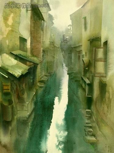 Zhou Xiaodi Andere Malerei - Wassergasse