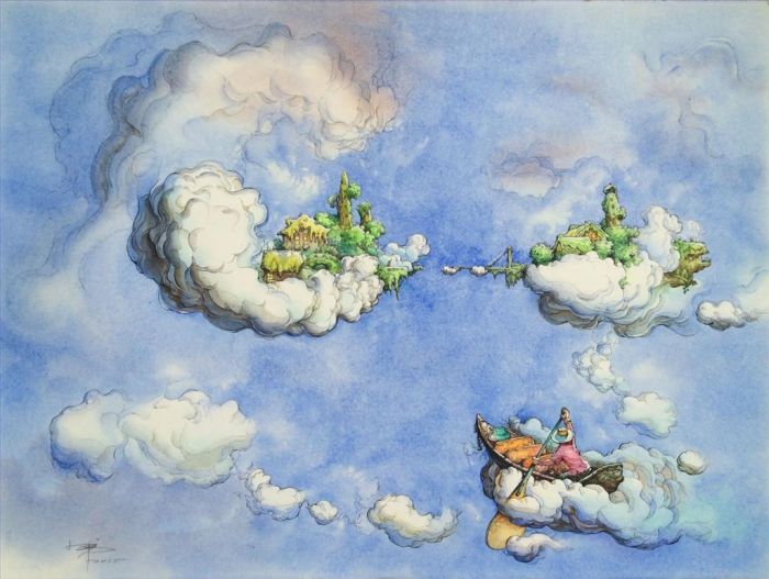 Zhou Xiaodi Andere Malerei - Weisse Wolke