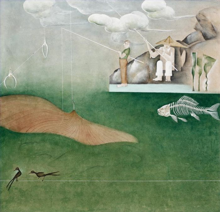 Zhu Jian Chinesische Kunst - Ziehen Sie das Netz, wenn es keinen Fisch gibt