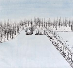 zeitgenössische kunst von Zhu Jian - Schnee am Flussufer in diesem Jahr 2