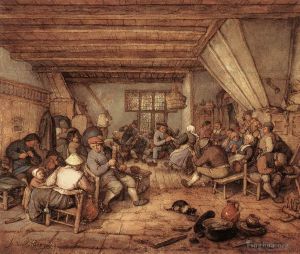 Adrian van Austad Werk - Feiernde Bauern in einer Taverne