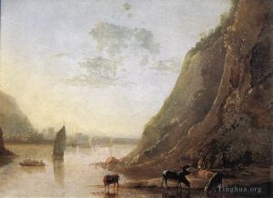 Aelbert Jacobsz Cuyp Werk - Flussufer mit Kühen