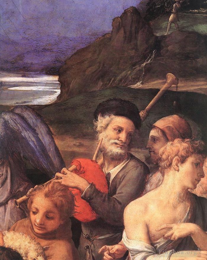 Agnolo di Cosimo Ölgemälde - Anbetung der Hirten det