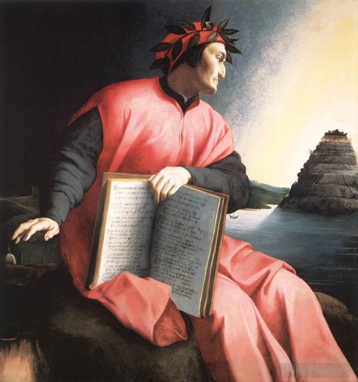 Agnolo di Cosimo Ölgemälde - Allegorisches Porträt von Dante