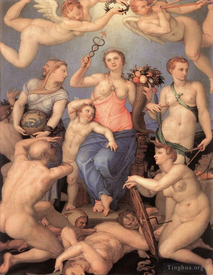 Agnolo di Cosimo Ölgemälde - Allegorie des Glücks