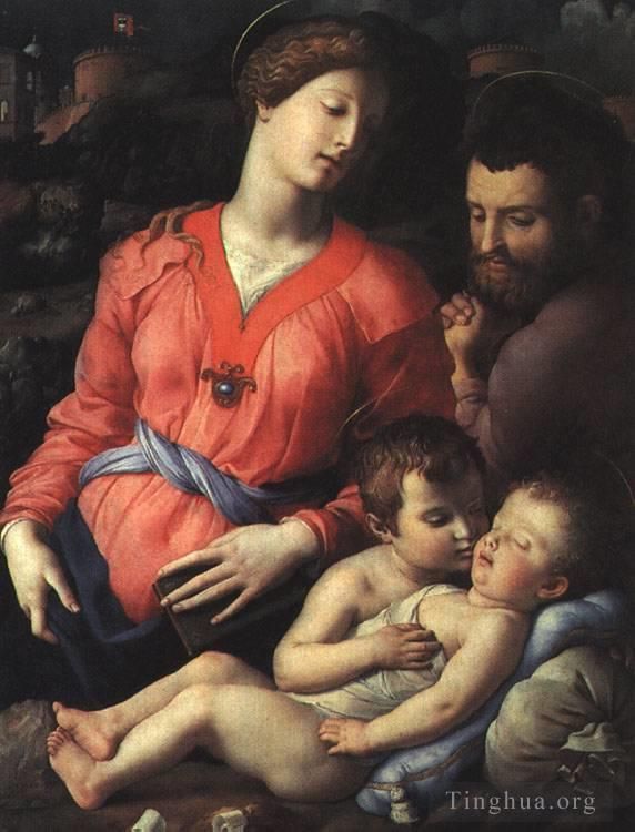 Agnolo di Cosimo Ölgemälde - Heilige Familie Panciatichi