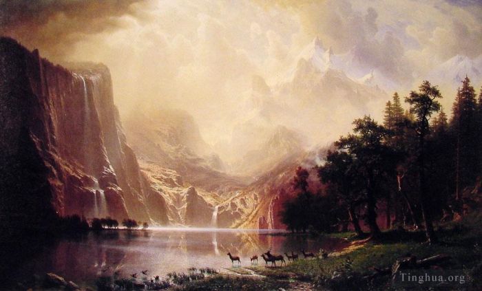 Albert Bierstadt Ölgemälde - In den Bergen der Sierra Nevada