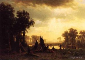 Albert Bierstadt Werk - Ein Indianerlager