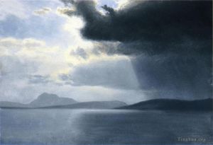 Albert Bierstadt Werk - Nahendes Gewitter auf dem Hudson River Luminismus