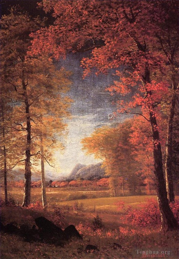 Albert Bierstadt Ölgemälde - Herbst in Amerika Oneida County New York