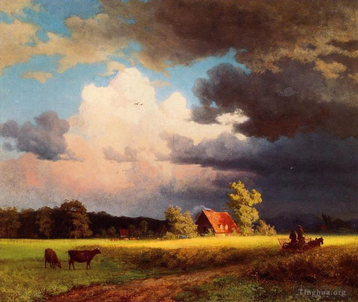 Albert Bierstadt Ölgemälde - Bayerische Landschaft