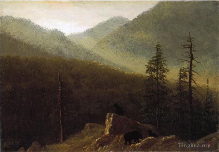 Albert Bierstadt Ölgemälde - Bären in der Wildnis