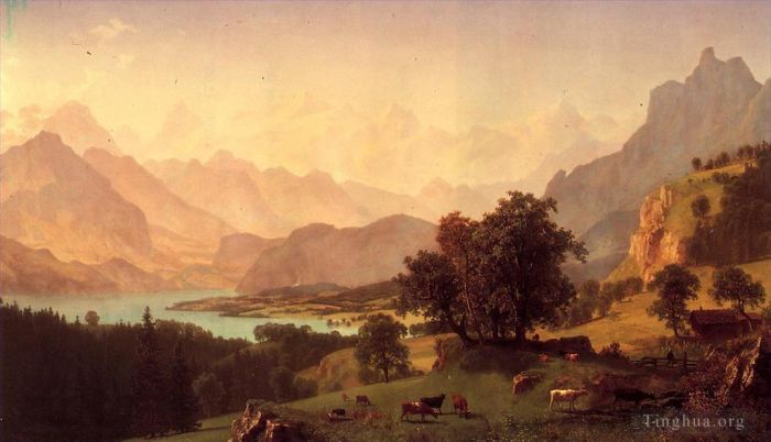 Albert Bierstadt Ölgemälde - Berner Alpen