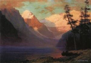 Albert Bierstadt Werk - Abendlicht Lake Louise