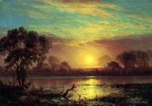 Albert Bierstadt Werk - Abends am Owens Lake in Kalifornien