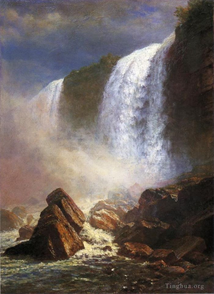 Albert Bierstadt Ölgemälde - Niagarafälle von unten