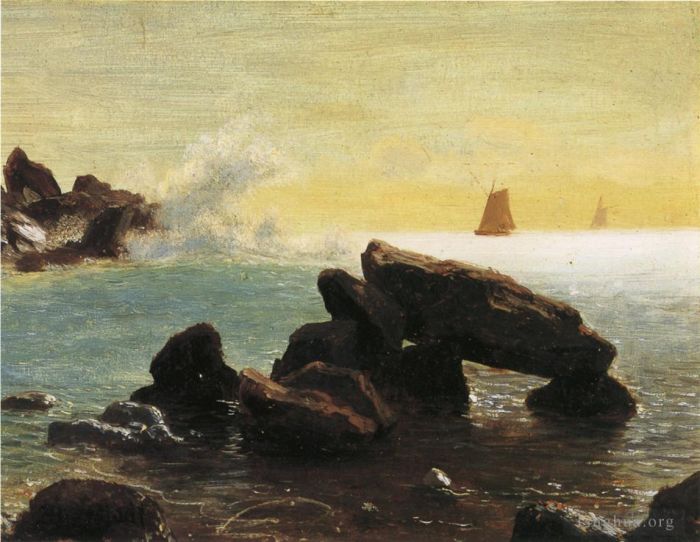 Albert Bierstadt Ölgemälde - Farralon-Inseln, kalifornische Luminismus-Meereslandschaft