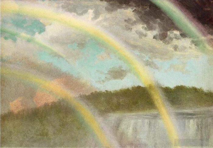 Albert Bierstadt Ölgemälde - Vier Regenbögen über den Niagarafällen