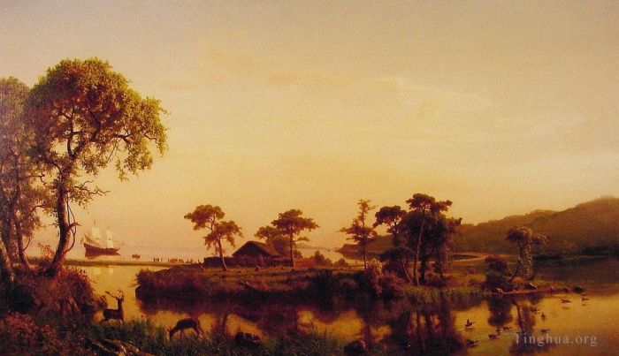 Albert Bierstadt Ölgemälde - Gosnold bei Cuttyhunk