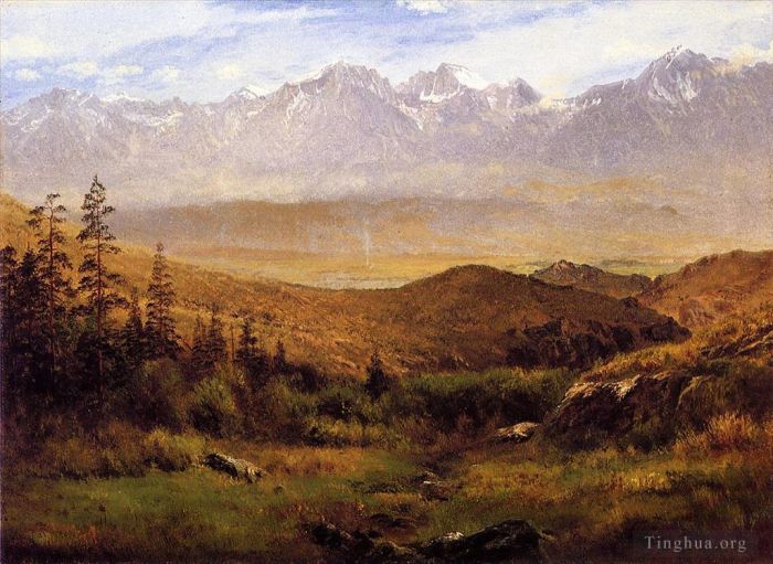Albert Bierstadt Ölgemälde - In den Ausläufern der Berge