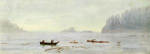 Albert Bierstadt Werk - Indische Fischer-Luminismus-Meereslandschaft