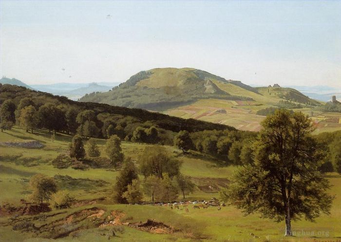 Albert Bierstadt Ölgemälde - Landschaft Hügel und Tal