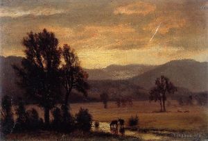 Albert Bierstadt Werk - Landschaft mit Rindern