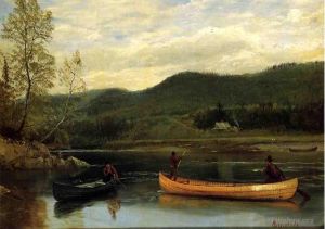 Albert Bierstadt Werk - Männer in zwei Kanus