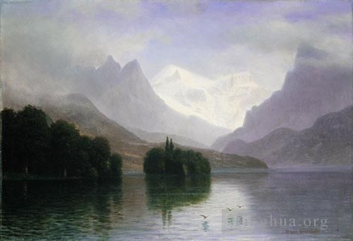 Albert Bierstadt Ölgemälde - Bergszene