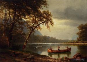 Albert Bierstadt Werk - Lachsfischen am Cascapediac River