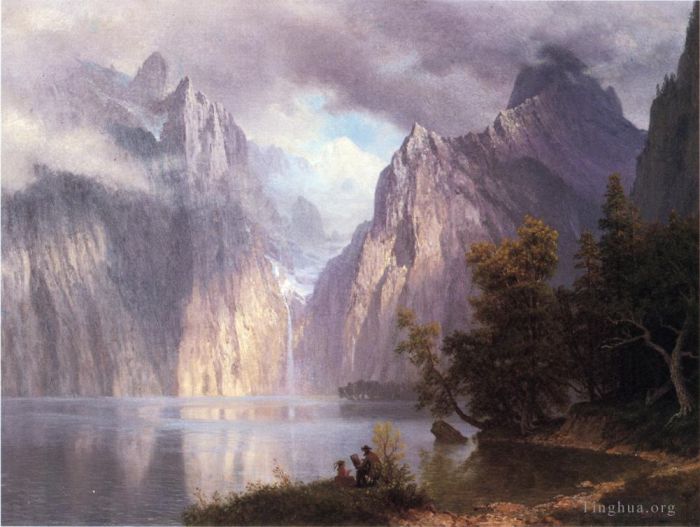 Albert Bierstadt Ölgemälde - Szene in der Sierra Nevada
