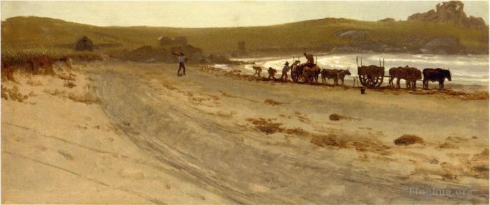 Albert Bierstadt Ölgemälde - Algenernte