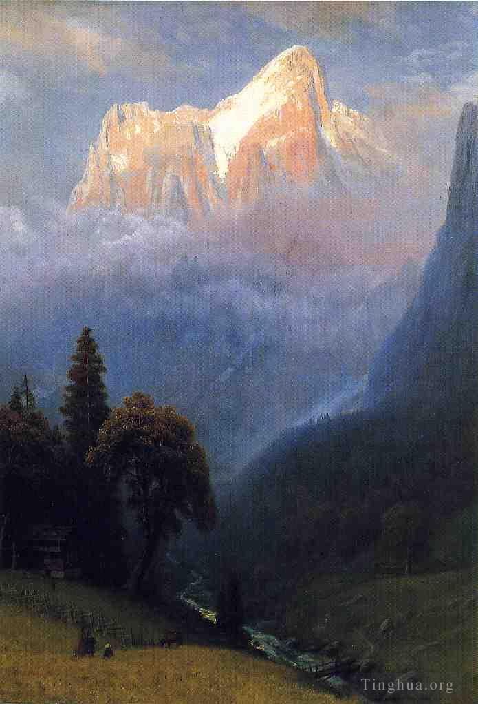 Albert Bierstadt Ölgemälde - Sturm zwischen den Alpen