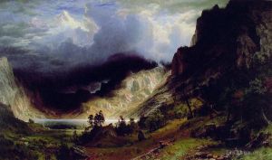 Albert Bierstadt Werk - Sturm in den Rocky Mountains