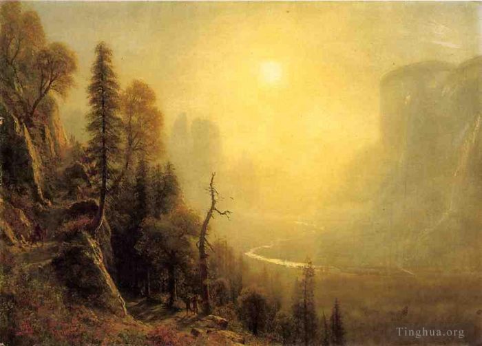 Albert Bierstadt Ölgemälde - Studie für den Yosemite Valley Glacier Point Trail