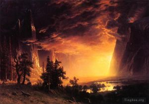 Albert Bierstadt Werk - Sonnenuntergang im Yosemite Valley