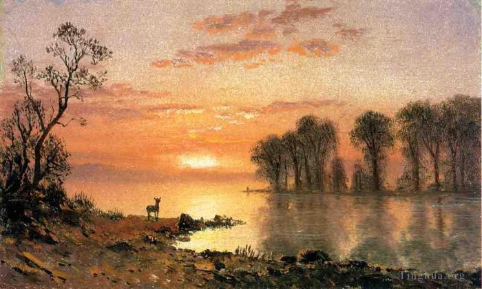 Albert Bierstadt Ölgemälde - Sonnenuntergang