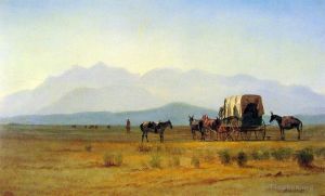 Albert Bierstadt Werk - Vermessungswagen in den Rocky Mountains