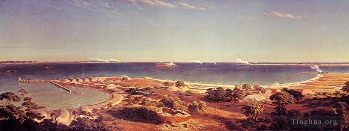 Albert Bierstadt Ölgemälde - Die Bombardierung von Fort Sumter