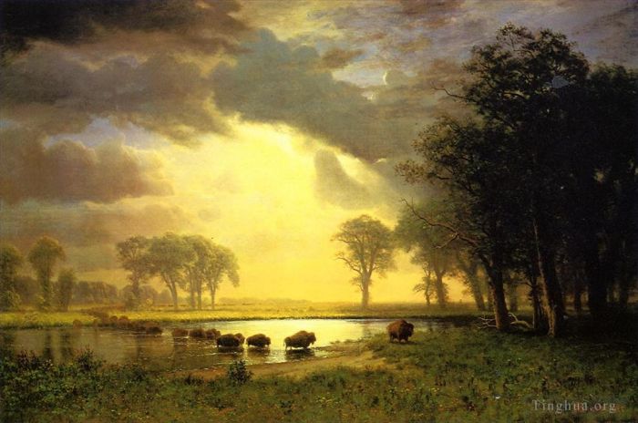 Albert Bierstadt Ölgemälde - Der Buffalo Trail