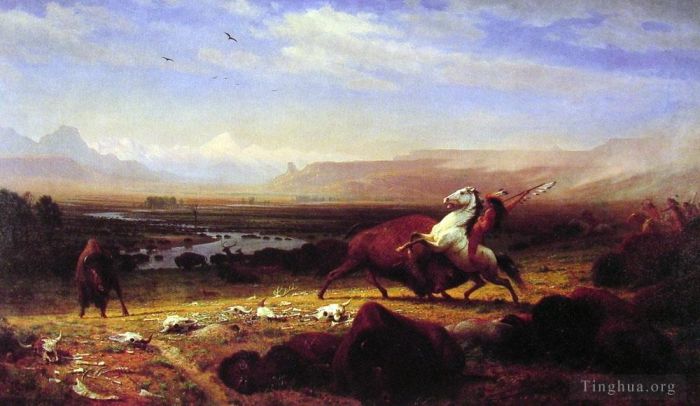 Albert Bierstadt Ölgemälde - Der letzte Büffel