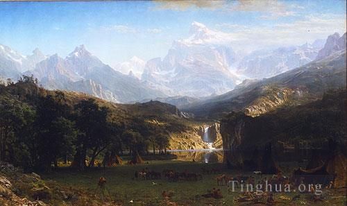 Albert Bierstadt Ölgemälde - Der Landers Peak der Rocky Mountains