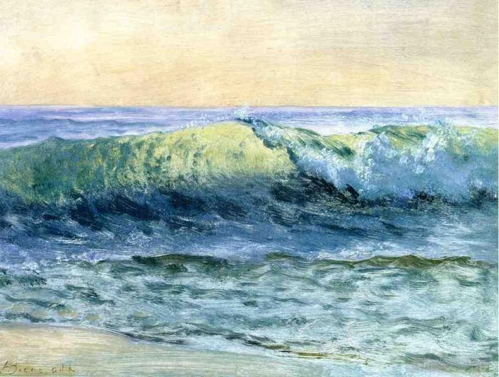 Albert Bierstadt Ölgemälde - Die Wellen-Luminismus-Meereslandschaft